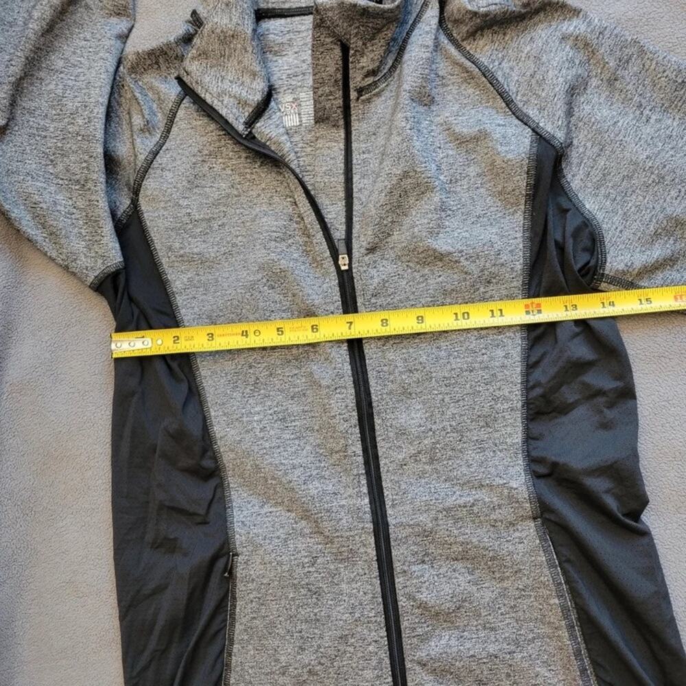 VICTORIA'S SECRET Jacket Womens Large Gray Sports Black Zip Up Reflective Thumbs - Picture 4 of 14